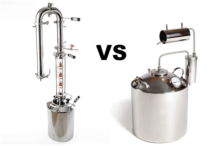 отличие ректификационной колонны от самогонного аппарата